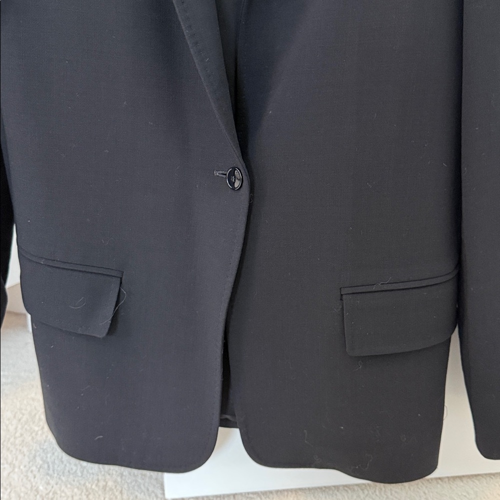 Max Mara Virgin Wool Black Blazer Pointed Collar Button Closure - Picture 7 of 14